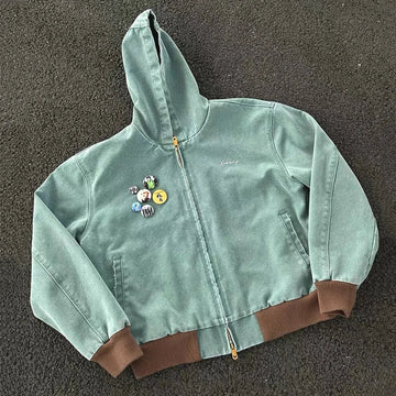 AIDASE  -  Y2K Retro Gothic Zip Hoodie Coat Y2K Retro Streetwear Loose Harajuku Casual Fashion Street Men Clothing Jacket Top Winter aidase-shop